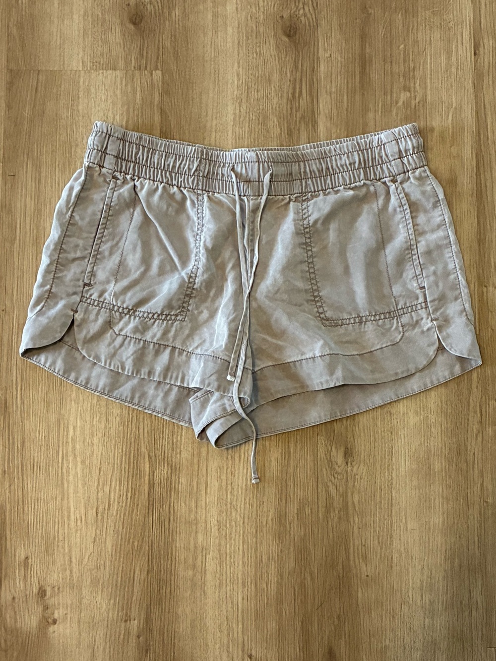 Express Women's Light Taupe Drawstring Athletic Shorts